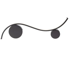9W LED sieninis šviestuvas WAVE, juodas, 3000K