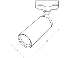 9W LED šviestuvas į 3 fazių bėgelius, juodas, 3000K, S059-40