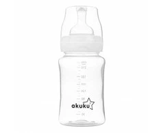 Akuku buteliukas 240 ml., plataus kaklelio, nesukeliantis dieglių, A0107