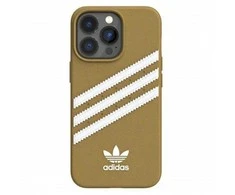 Dėklas Adidas ARBA liejamas PU iPhone 13 Pro Max 6,7 beżowo auksinis 47807