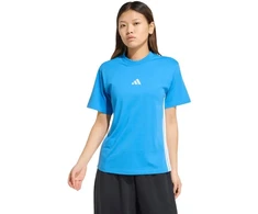 adidas Essentials 3-Stripes medvilniniai moteriški marškinėliai, šviesiai mėlyni, KC5197