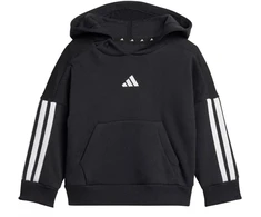 adidas Essentials Joggeriai 3 juostelių Fleece džemperis su gobtuvu Sportinis kostiumas vaikams Juodas JD6484