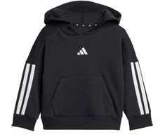 adidas Essentials Joggeriai 3 juostelių Fleece džemperis su gobtuvu Sportinis kostiumas vaikams Juodas JD6484