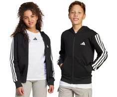 adidas Essentials Vaikiškas džemperis su užtrauktuku, juoda ir balta, JD6494
