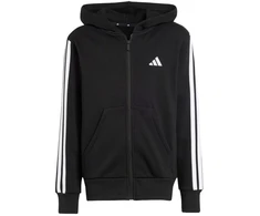 adidas Essentials Vaikiškas džemperis su užtrauktuku, juoda ir balta, JD6494