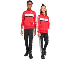 adidas Seasonal Essentials Tiberio 3 juostelių trikotažinis vaikiškas sportinis kostiumas, raudonas ir juodas JI6214