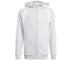 adidas Tiro 26 League sportinis džemperis su gobtuvu ir užtrauktuku visam ilgiui vaikams pilkas KF3323