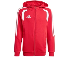 adidas Tiro 26 League sportinis džemperis su pilnu užtrauktuku ir gobtuvu vaikams raudonas KF9101