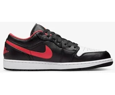 Air Jordan 1 LOW Juodos/Ugnies raudonos/Baltos sportiniai bateliai - 553558-063