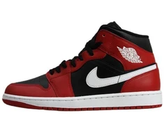 Air Jordan 1 Mid Vyriški krepšinio bateliai Juoda/Raudona/Balta - DQ8426-061