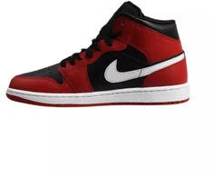 Air Jordan 1 Mid Vyriški krepšinio bateliai Juoda/Raudona/Balta - DQ8426-061