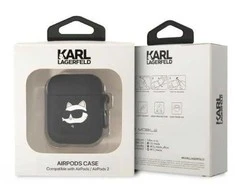 AirPods 1/2 dangtelis juodas/juodas Silikoninis Choupette Head 3D
