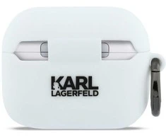 Dėklas Karl Lagerfeld Silicone Karl Head 3D Case for AirPods Pro 3 - Baltas