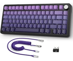AJAZZ Attack Shark X85 belaidė mechaninė žaidimų klaviatūra, 75%, BT/2.4 GHz/USB-C, RGB, hot-swap