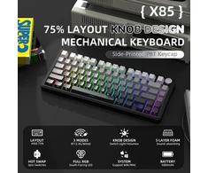AJAZZ žaidimų mechaninė klaviatūra X85, 75%, bevielė, RGB, PBT, Baltas Jade jungikliai