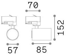 Akcentinis šviestuvas į 1 fazės bėgelius BYTE, GU10, juodas, 337524