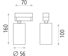 Akcentinis šviestuvas į bėgelius ZOOM, GU10, baltas, T37640B