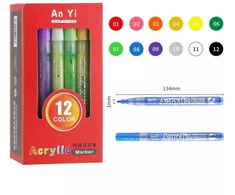 Akriliniai markeriai-flomasteriai 12 vnt.