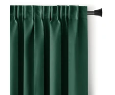 Aksominė užuolaida su juosta AmeliaHome 140 × 280 cm, tamsiai žalia