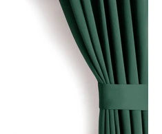 Aksominė užuolaida su kilpomis AmeliaHome 285 × 240 cm, tamsiai žalia