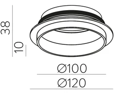 Akustinio priedo laikiklis, skirtas šviestuvui PIPE, juodas, K0008640N