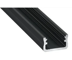 Aliuminis profilis Lumines LED juostoms A (juodas, anoduotas, 2m)