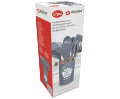 Alpina - Set of silicone kitchen utensils with a stand, 12 pieces
