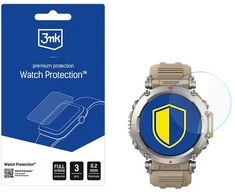 3Mk apsauginis hibridinis stiklas 3mk išmaniojo laikrodžio ekranui. Laikrodžio apsauga „FlexibleGlass“, skirtas „Amazfit T-Rex Ultra“.