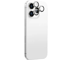 AmazingThing AR aliuminio 3 lęšių stiklas su kameros objektyvo rėmeliu, skirta iPhone 16 Pro / 16 Pro Max - Sidabrinė