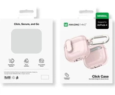 AmazingThing Minimalistinis dėklas, skirtas AirPods 4 – Rožinė