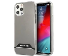 Mercedes Benz Apple iPhone 12 / 12 Pro Mercedes AMG dėklas Electroplate Juodas&amp;Baltas (AMHCP12MTCBW) skaidrus
