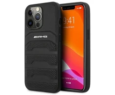 Team Group Mercedes AMG AMHCP13LGSEBK Apple iPhone 13 Pro / 13 6,1″ juodos spalvos kietas dėklas Leather Debossed Lines