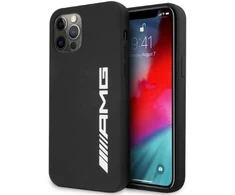 Mercedes AMG AMHCP12LSGLBGN Apple iPhone 12 Pro Max 6.7″ juodos spalvos kietas dėklas with Silicone Big Logo