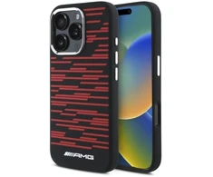 Mercedes AMG AMHMP16X24SSRRK Apple iPhone 16 Pro Max 6.9″ juodos spalvos kietas dėklas Silicone Graphics MagSafe