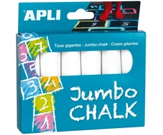 APLI Kids milžiniškos kreidos, 6 vnt. (baltos)