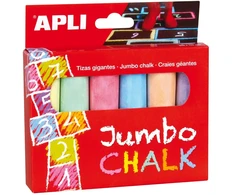 APLI Kids milžiniškos kreidos, 6 vnt. (spalvotos)