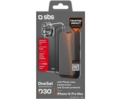 Apsauginis rinkinys iPhone 16 Pro Max skaidrus su stikliuku SBS