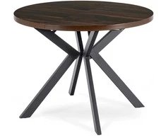 Apvalus išskleidžiamas stalas Modern, 100–250 cm, riešuto spalvos/juodas, modernus