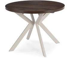 Apvalus išskleidžiamas stalas Modern, 100–250 cm, riešuto spalvos/kašmyro spalvos, modernus