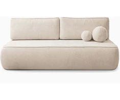 ARVETO kreminės spalvos šenilinė moderni sofa su miegojimo funkcija
