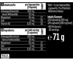 Ashwagandha kapsulės Body Attack KSM-66 120 kapsulių