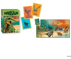 Atitikimo žaidimas-dėlionė „Dinozauras”