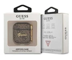 Atspėk GUA24GSMW AirPods“ dėklas ruda / ruda Metallic 4G kolekcija