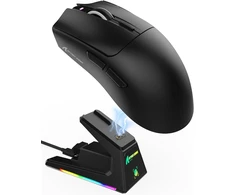 Attack Shark X1 belaide žaidimų pelė, optinis PixArt PAW3395PRO jutiklis, 40000 DPI, 2.4 GHz/Bluetooth/USB-C, juoda