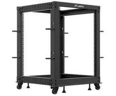 Lanberg Open Rack 15U 600x600-1100 reguliuojamas juoda