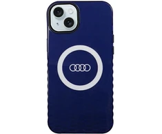 Audi IML Big Logo MagSafe Dėklas Apple iPhone 15 Plus / 14 Plus 6.7″ mėlynos spalvos hardcase AU-IMLMIP15