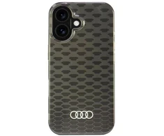 Audi IML Stitching Pattern MagSafe Apple iPhone 16 6.1″ juodos spalvos kietas dėklas AU-IMLMIP16-Q5/D3-BK