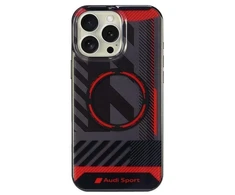 Audi IML Sport MagSafe Apple iPhone 16 Pro Max 6.9″ juodos spalvos kietas dėklas AUS-IMLMIP16PM-RSQ/D2-BK