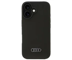 Audi Silicone Dėklas Apple iPhone 16 6.1″ juodos spalvos kietas dėklas AU-LSRIP16-Q3/D1-BK