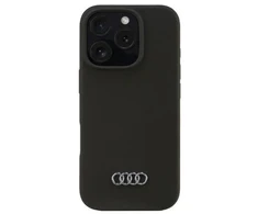 Audi Silicone Dėklas Apple iPhone 16 Pro 6.3″ juodos spalvos kietas dėklas AU-LSRIP16P-Q3/D1-BK